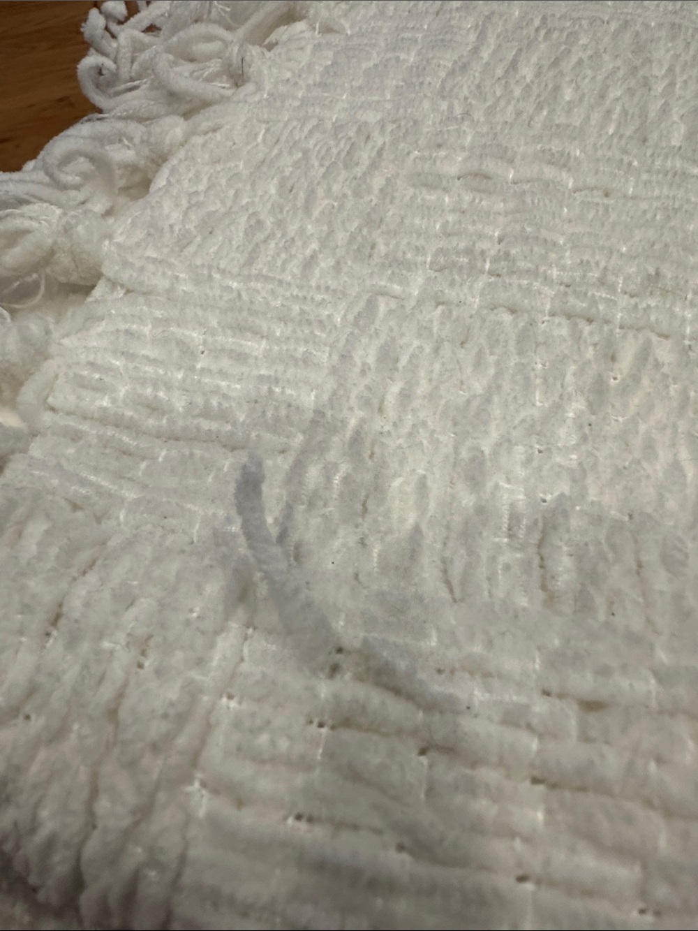 Cream Textured Woven Throw with Fringe - Picture 3 of 6